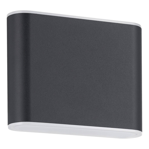 Eglo LED Außen-Wandleuchte Grutti 2-flammig 2x 2,9W CCT warm-/neutral-/tageslichtweiss 3000/4000/6500K IP65 Anthrazit Transparent Aluminium 11,5x9cm 901025