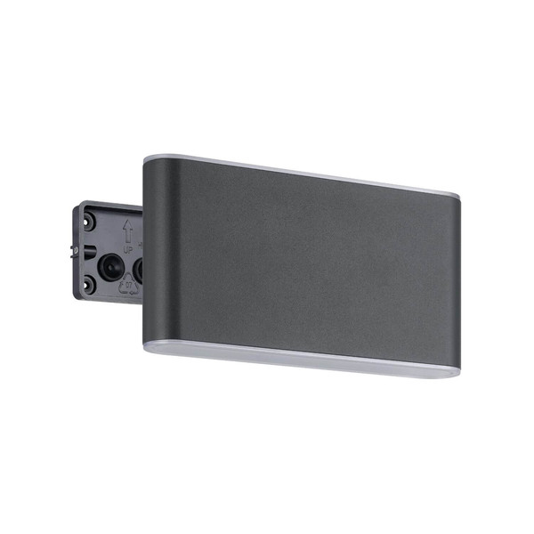 Eglo LED Außen-Wandleuchte Grutti 2-flammig 2x 5,8W CCT warm-/neutral-/tageslichtweiss 3000/4000/6500K IP65 Anthrazit Transparent Aluminium 17,5x9cm 901026