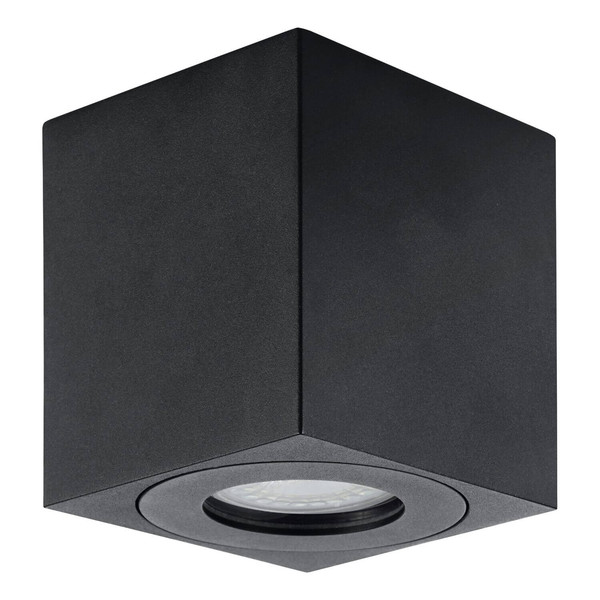 Eglo Außen-Deckenleuchte Torrecola GU10 IP44 Schwarz Klar Aluminium Glas 9,5x8cm 901029