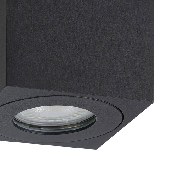 Eglo Außen-Deckenleuchte Torrecola GU10 IP44 Schwarz Klar Aluminium Glas 9,5x8cm 901029