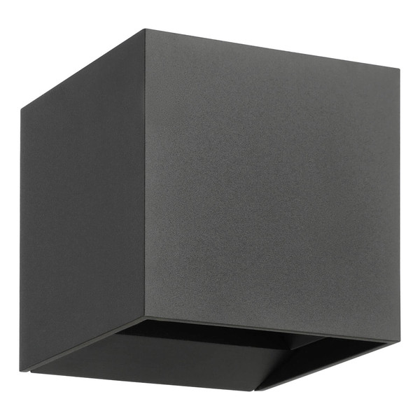 Eglo LED Außen-Wandleuchte Calpino 3 2-flammig 2x 2,8W warmweiss 3000K IP54 Anthrazit Klar Aluguss Glas 10x10cm 901065