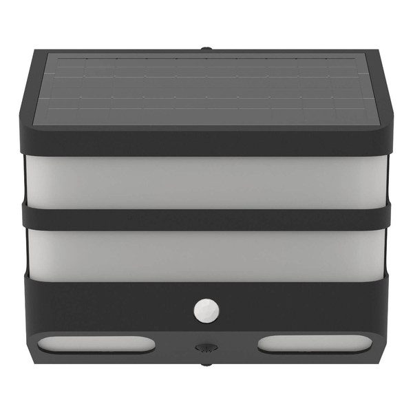 Eglo LED Solar-Wandleuchte Stiappa 6,5W neutralweiss 4000K Bewegungsmelder IP44 Schwarz mit Sensor 20x12cm 901084