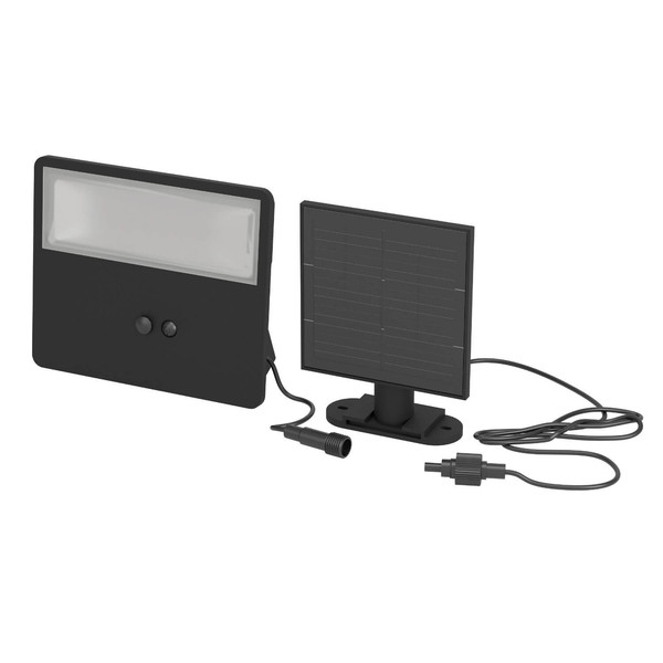 Eglo LED Solar-Wandleuchte Panettieri 8,7W neutralweiss 4000K Bewegungsmelder IP44 Schwarz mit Sensor 17x14,5cm 901086
