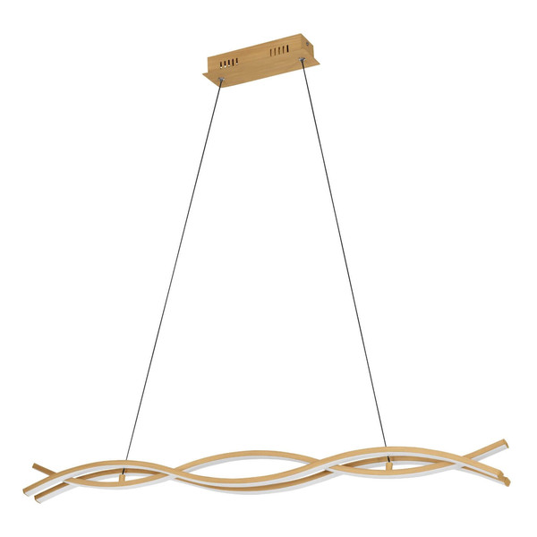 Eglo LED Pendelleuchte Lasana 4 35W warmweiss 3000K Hellbraun Stahl Aluminium 90x6cm 901106