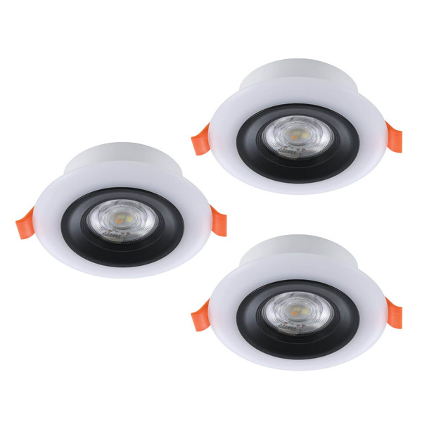 Eglo LED Einbauspot Calonge RGB 3-flammig dimmbar 3x 3,8W CCT warm-/tageslichtweiss 2700-6500K IP44 Schwarz Weiss Ø10cm 901118