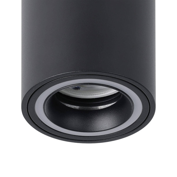 Eglo LED Aufbauleuchte Carosso-Z Smart GU10 dimmbar 4,9W RGB CCT warm-/tageslichtweiss 2700-6500K Zigbee Schwarz Aluminium Ø8cm 901168