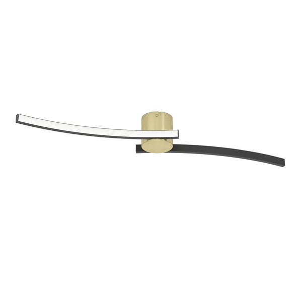 Eglo LED Deckenleuchte Aieta 12W neutralweiss 4000K Messing-gebürstet Schwarz Stahl 72x13cm 901216