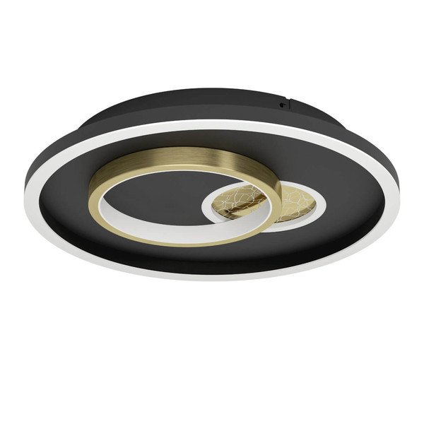 Eglo LED Deckenleuchte Tiriolo 22,5W neutralweiss 4000K Schwarz Gold Stahl Ø38cm 901244