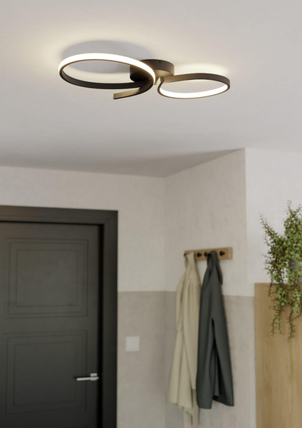 Eglo LED Deckenleuchte Serpins 21W warmweiss 3000K Schwarz Aluminium Stahl 60x34cm 901266