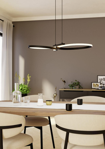 Eglo LED Pendelleuchte Serpins 21W warmweiss 3000K Schwarz Aluminium Stahl 66x30cm 901267