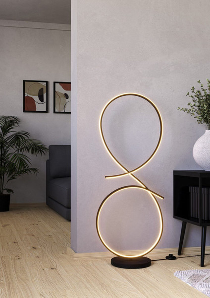 Eglo LED Stehleuchte Serpins 20W warmweiss 3000K Schwarz Aluminium Stahl 107cm 901271