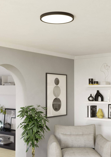 Eglo LED Aufbauleuchte Fueva 6 17W CCT warm-/neutral-/tageslichtweiss 2700/4000/6500K Schwarz Ø39cm 901301