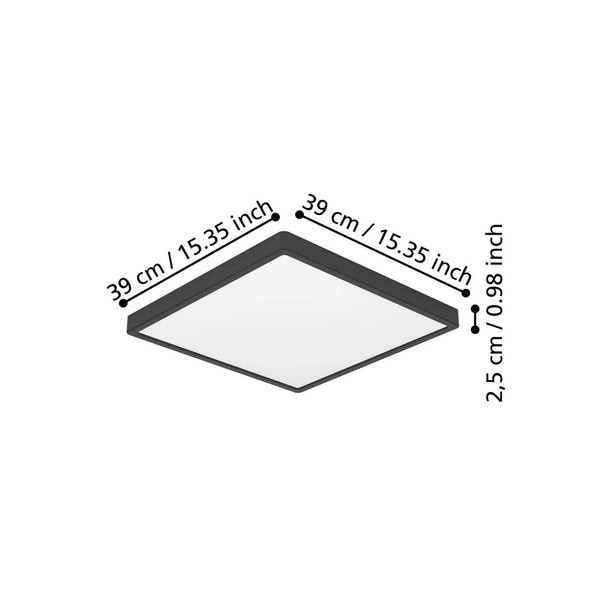 Eglo LED Aufbauleuchte Fueva 6 17,5W CCT warm-/neutral-/tageslichtweiss 2700/4000/6500K Schwarz 39x39cm 901305