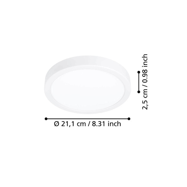 Eglo LED Aufbauleuchte Fueva 6 11,5W CCT warm-/neutral-/tageslichtweiss 2700/4000/6500K Weiss Ø21cm 901307