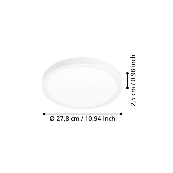 Eglo LED Aufbauleuchte Fueva 6 14,2W CCT warm-/neutral-/tageslichtweiss 2700/4000/6500K Weiss Ø28cm 901308