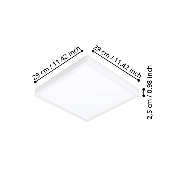 Eglo LED Aufbauleuchte Fueva 6 13W CCT warm-/neutral-/tageslichtweiss 2700/4000/6500K Weiss 29x29cm 901313
