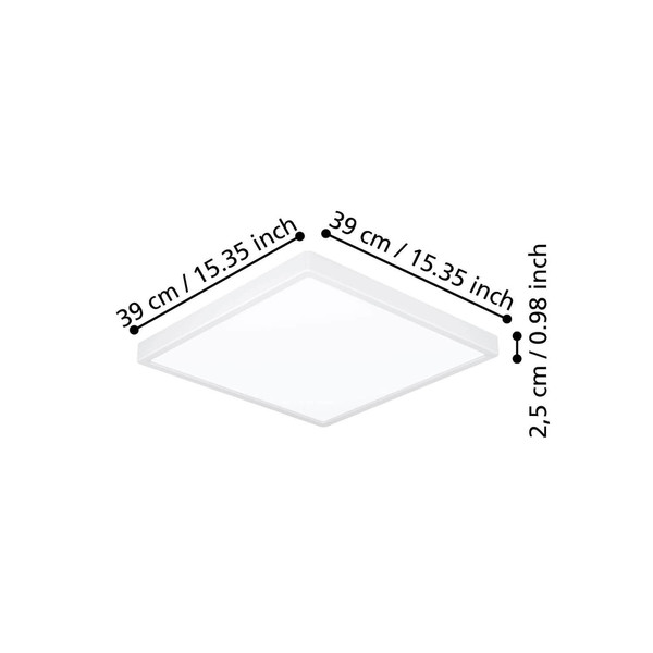 Eglo LED Aufbauleuchte Fueva 6 17,5W CCT warm-/neutral-/tageslichtweiss 2700/4000/6500K Weiss 39x39cm 901314