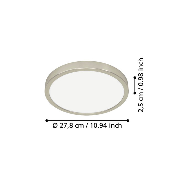 Eglo LED Aufbauleuchte Fueva 6 14,2W CCT warm-/neutral-/tageslichtweiss 2700/4000/6500K Nickel-matt Stahl Ø28cm 901317
