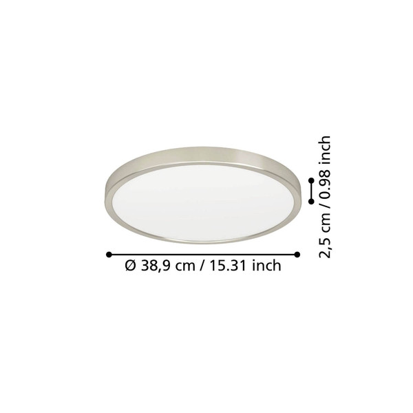 Eglo LED Aufbauleuchte Fueva 6 17W CCT warm-/neutral-/tageslichtweiss 2700/4000/6500K Nickel-matt Stahl Ø39cm 901318