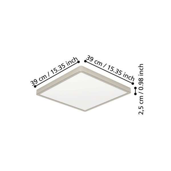 Eglo LED Aufbauleuchte Fueva 6 17,5W CCT warm-/neutral-/tageslichtweiss 2700/4000/6500K Nickel-matt Stahl 39x39cm 901323