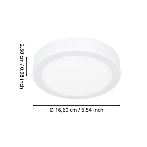 Eglo LED Aufbauleuchte Fueva 6 7,5W CCT warm-/neutral-/tageslichtweiss 2700/4000/6500K IP44 Weiss Ø17cm 901332