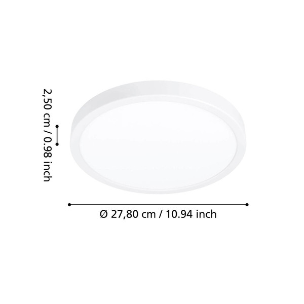 Eglo LED Aufbauleuchte Fueva 6 14,2W CCT warm-/neutral-/tageslichtweiss 2700/4000/6500K IP44 Weiss Ø28cm 901334