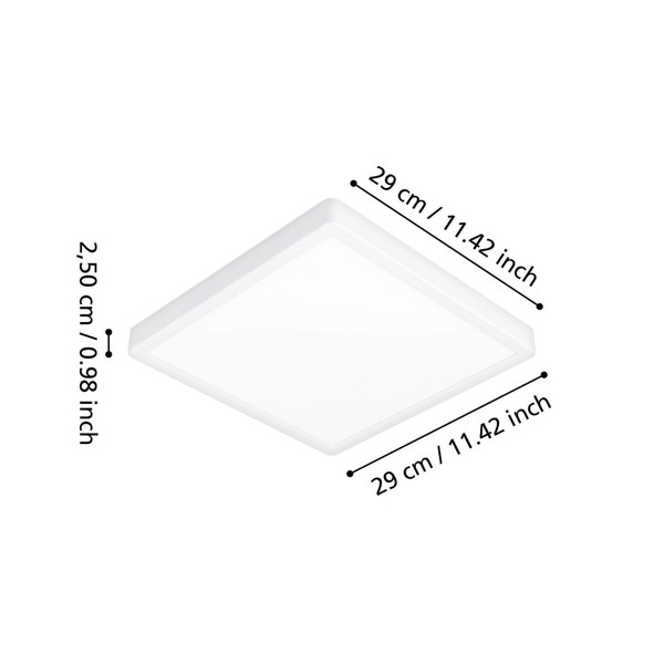 Eglo LED Aufbauleuchte Fueva 6 13W CCT warm-/neutral-/tageslichtweiss 2700/4000/6500K IP44 Weiss 29x29cm 901337