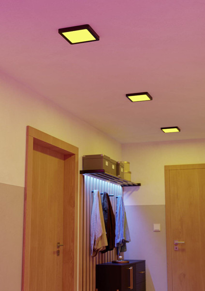 Eglo LED Aufbauleuchte Fueva 6-Z Smart dimmbar 10,5W RGB CCT warm-/tageslichtweiss 2700-6500K Zigbee IP44 Schwarz 22x22cm 901374