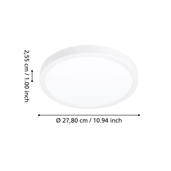 Eglo LED Aufbauleuchte Fueva 6-Z Smart dimmbar 14,3W RGB CCT warm-/tageslichtweiss 2700-6500K Zigbee IP44 Weiss Ø28cm 901377