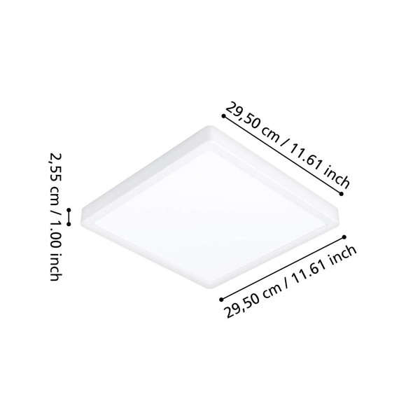 Eglo LED Aufbauleuchte Fueva 6-Z Smart dimmbar 13,5W RGB CCT warm-/tageslichtweiss 2700-6500K Zigbee IP44 Weiss 29,5x29,5cm 901379