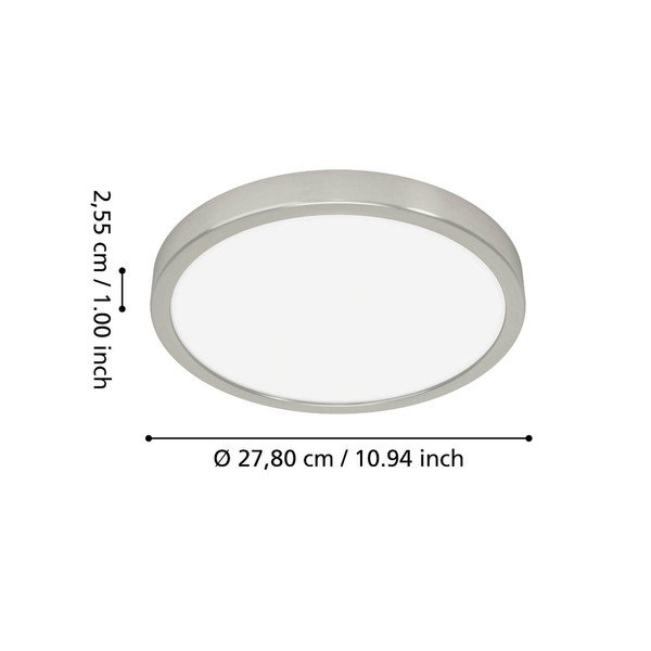 Eglo LED Aufbauleuchte Fueva 6-Z Smart dimmbar 14,3W RGB CCT warm-/tageslichtweiss 2700-6500K Zigbee IP44 Nickel-matt Stahl Ø28cm 901382