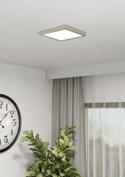Eglo LED Aufbauleuchte Fueva 6-Z Smart dimmbar 10,5W RGB CCT warm-/tageslichtweiss 2700-6500K Zigbee IP44 Nickel-matt Stahl 22x22cm 901383
