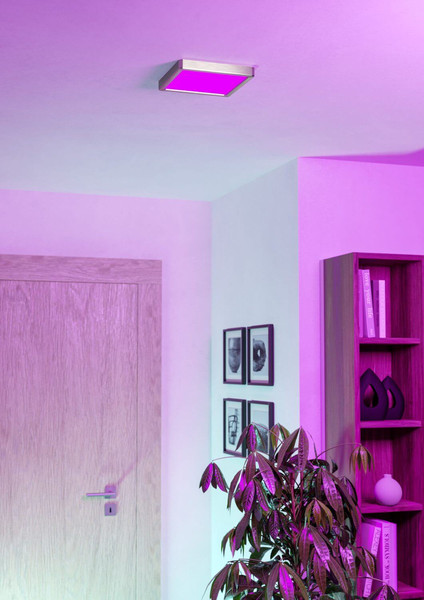 Eglo LED Aufbauleuchte Fueva 6-Z Smart dimmbar 10,5W RGB CCT warm-/tageslichtweiss 2700-6500K Zigbee IP44 Nickel-matt Stahl 22x22cm 901383