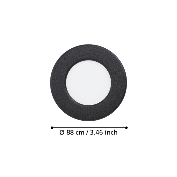 Eglo LED Einbauleuchte Fueva 6 3-flammig 3x 3,7W CCT warm-/neutral-/tageslichtweiss 2700/4000/6500K Schwarz Ø9cm 901385
