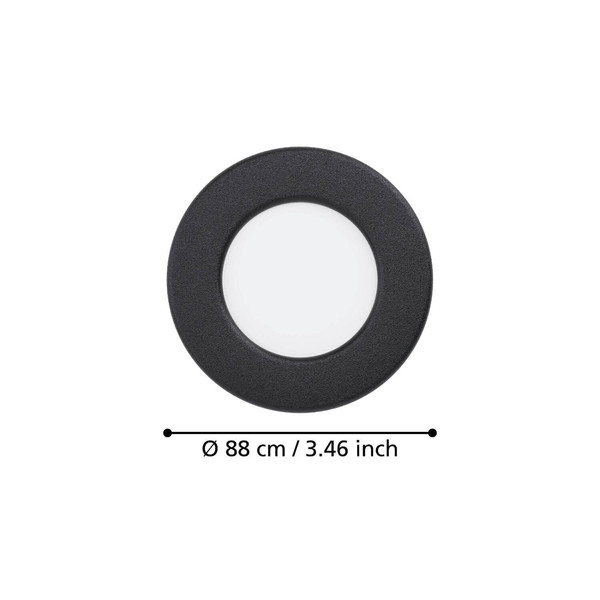 Eglo LED Einbauleuchte Fueva 6 3,7W CCT warm-/neutral-/tageslichtweiss 2700/4000/6500K Schwarz Ø9cm 901386