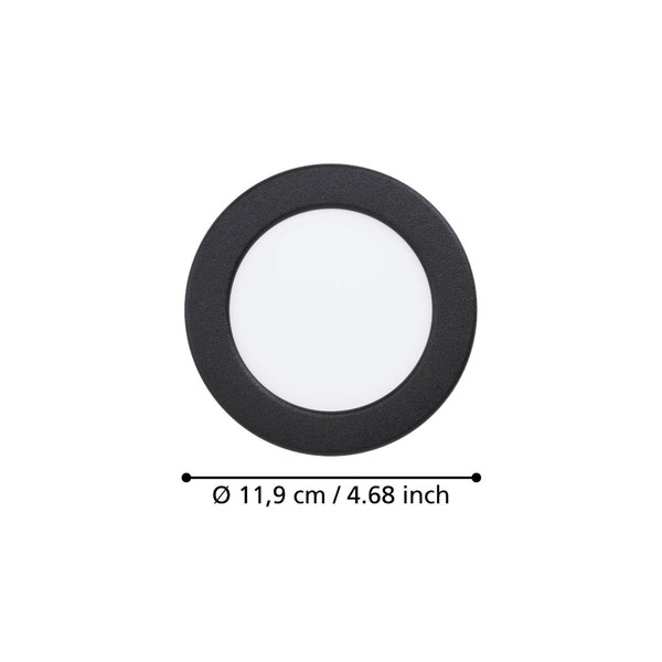 Eglo LED Einbauleuchte Fueva 6 6,3W CCT warm-/neutral-/tageslichtweiss 2700/4000/6500K Schwarz Ø12cm 901387