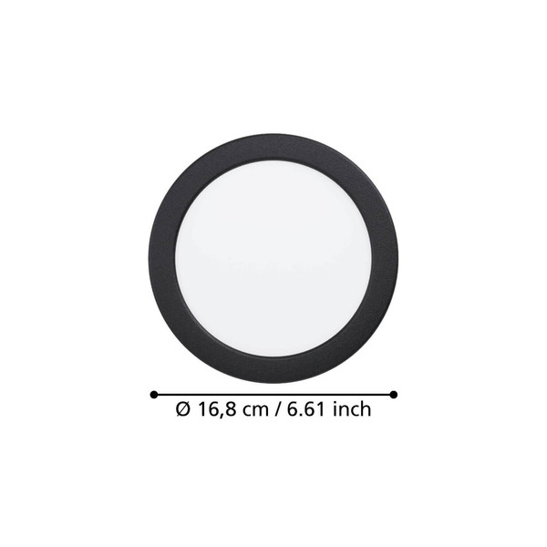 Eglo LED Einbauleuchte Fueva 6 10,5W CCT warm-/neutral-/tageslichtweiss 2700/4000/6500K Schwarz Ø17cm 901388