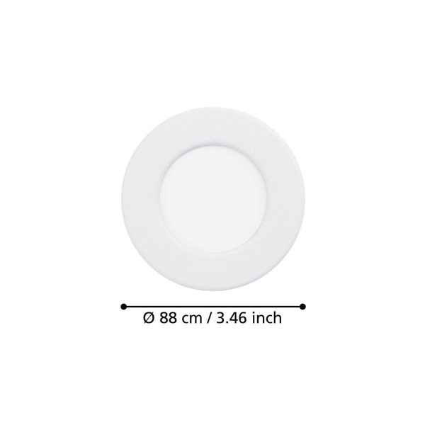 Eglo LED Einbauleuchte Fueva 6 3-flammig 3x 3,7W CCT warm-/neutral-/tageslichtweiss 2700/4000/6500K Weiss Ø9cm 901394