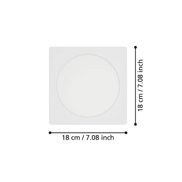 Eglo LED Einbauleuchte Fueva 6 10,5W CCT warm-/neutral-/tageslichtweiss 2700/4000/6500K Weiss 17x17cm 901401