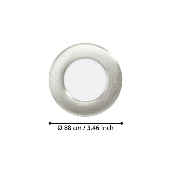 Eglo LED Einbauleuchte Fueva 6 3-flammig 3x 3,7W CCT warm-/neutral-/tageslichtweiss 2700/4000/6500K Nickel-matt Ø9cm 901403