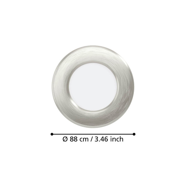 Eglo LED Einbauleuchte Fueva 6 3,7W CCT warm-/neutral-/tageslichtweiss 2700/4000/6500K Nickel-matt Ø9cm 901404