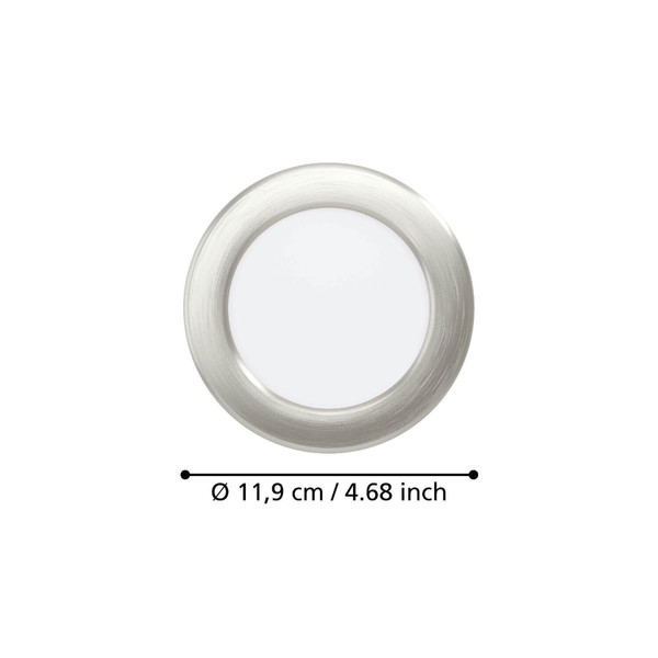 Eglo LED Einbauleuchte Fueva 6 6,3W CCT warm-/neutral-/tageslichtweiss 2700/4000/6500K Nickel-matt Ø12cm 901405