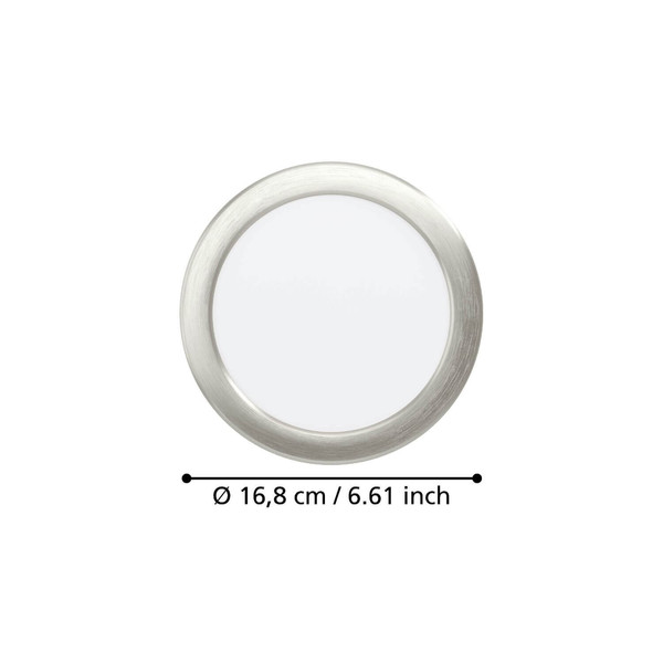 Eglo LED Einbauleuchte Fueva 6 10,5W CCT warm-/neutral-/tageslichtweiss 2700/4000/6500K Nickel-matt Ø17cm 901406