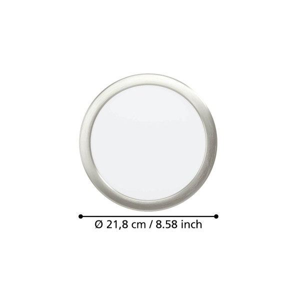 Eglo LED Einbauleuchte Fueva 6 18,5W CCT warm-/neutral-/tageslichtweiss 2700/4000/6500K Nickel-matt Ø22cm 901407
