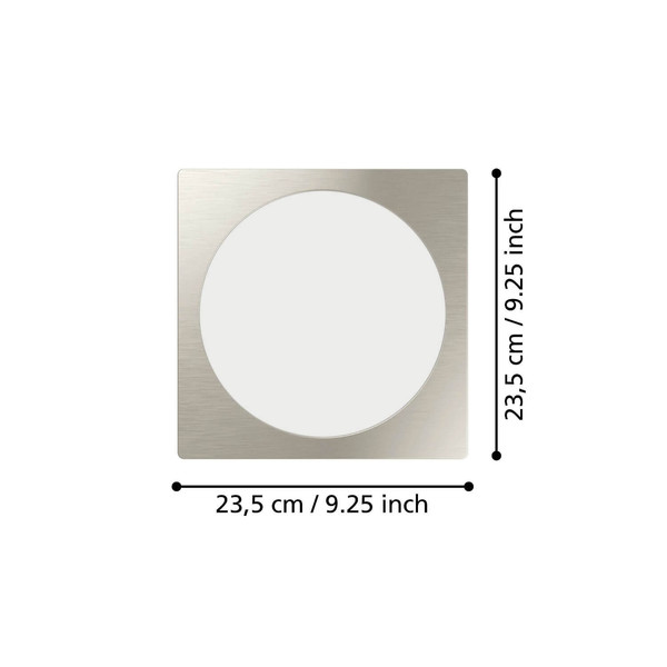 Eglo LED Einbauleuchte Fueva 6 18,5W CCT warm-/neutral-/tageslichtweiss 2700/4000/6500K Nickel-matt 22x22cm 901411