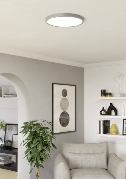Eglo LED Aufbauleuchte Fueva 6-Z Smart dimmbar 17,5W RGB CCT warm-/tageslichtweiss 2700-6500K Zigbee IP44 Nickel-matt Stahl Ø39cm 901421