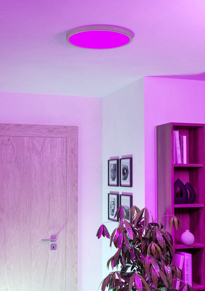 Eglo LED Aufbauleuchte Fueva 6-Z Smart dimmbar 17,5W RGB CCT warm-/tageslichtweiss 2700-6500K Zigbee IP44 Nickel-matt Stahl Ø39cm 901421