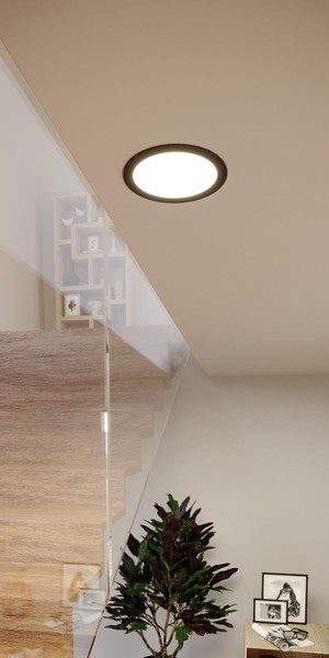Eglo LED Einbauleuchte Fueva 6-Z Smart dimmbar 9,5W RGB CCT warm-/tageslichtweiss 2700-6500K Zigbee IP44 Schwarz Ø17cm 901427
