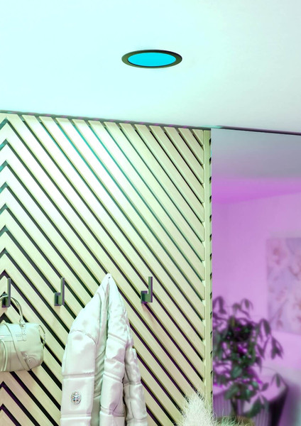Eglo LED Einbauleuchte Fueva 6-Z Smart dimmbar 9,5W RGB CCT warm-/tageslichtweiss 2700-6500K Zigbee IP44 Schwarz Ø17cm 901427