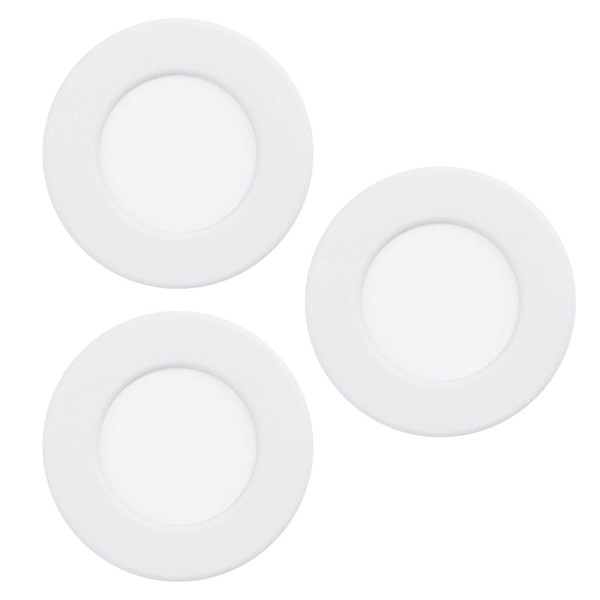 Eglo LED Einbauleuchte Fueva 6-Z Smart 3-flammig dimmbar 3x 2,8W RGB CCT warm-/tageslichtweiss 2700-6500K Zigbee IP44 Weiss Ø9cm 901429